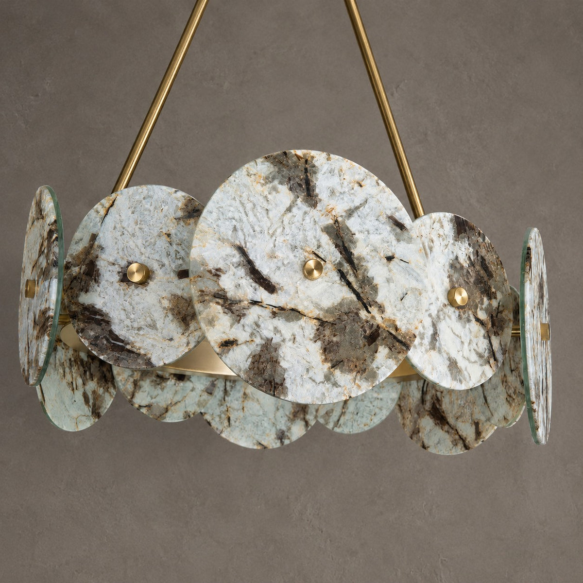 Modern Sculptural Snowcrest White Luxury stone LED Chandelier