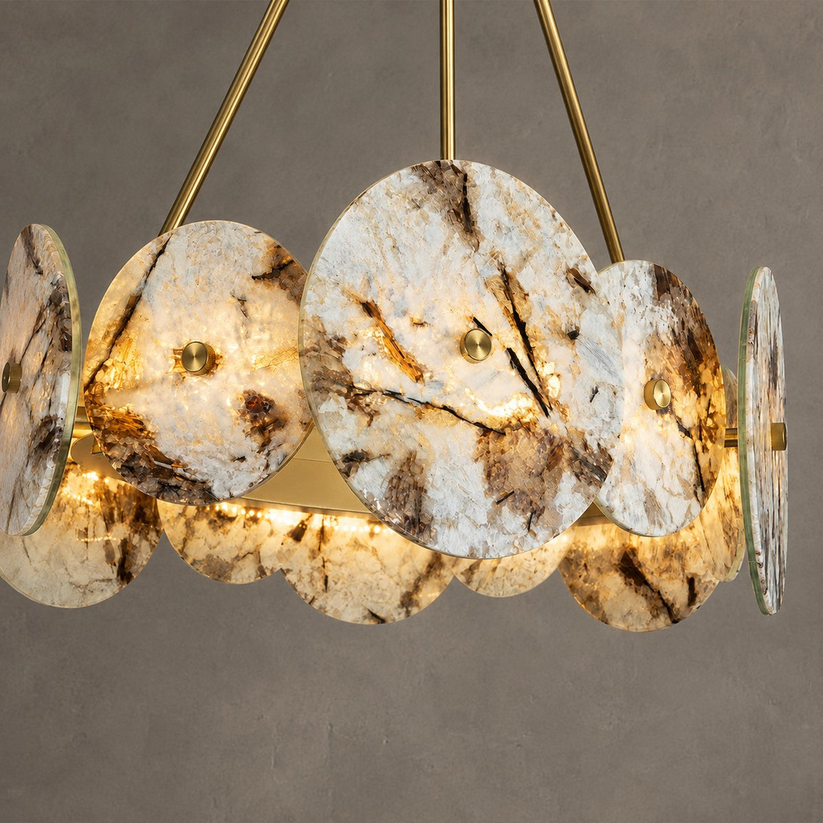 Modern Sculptural Snowcrest White Luxury stone LED Chandelier