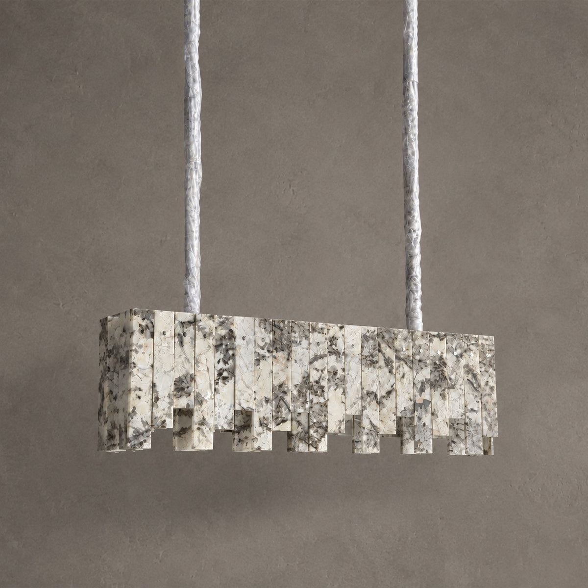 Modern Snowcrest White Luxury stone Linear Chandelier