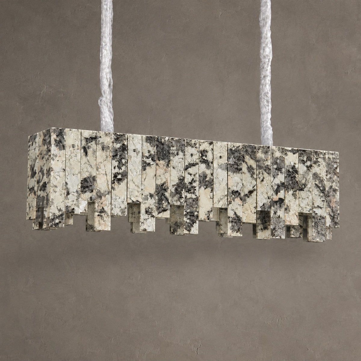 Modern Snowcrest White Luxury stone Linear Chandelier