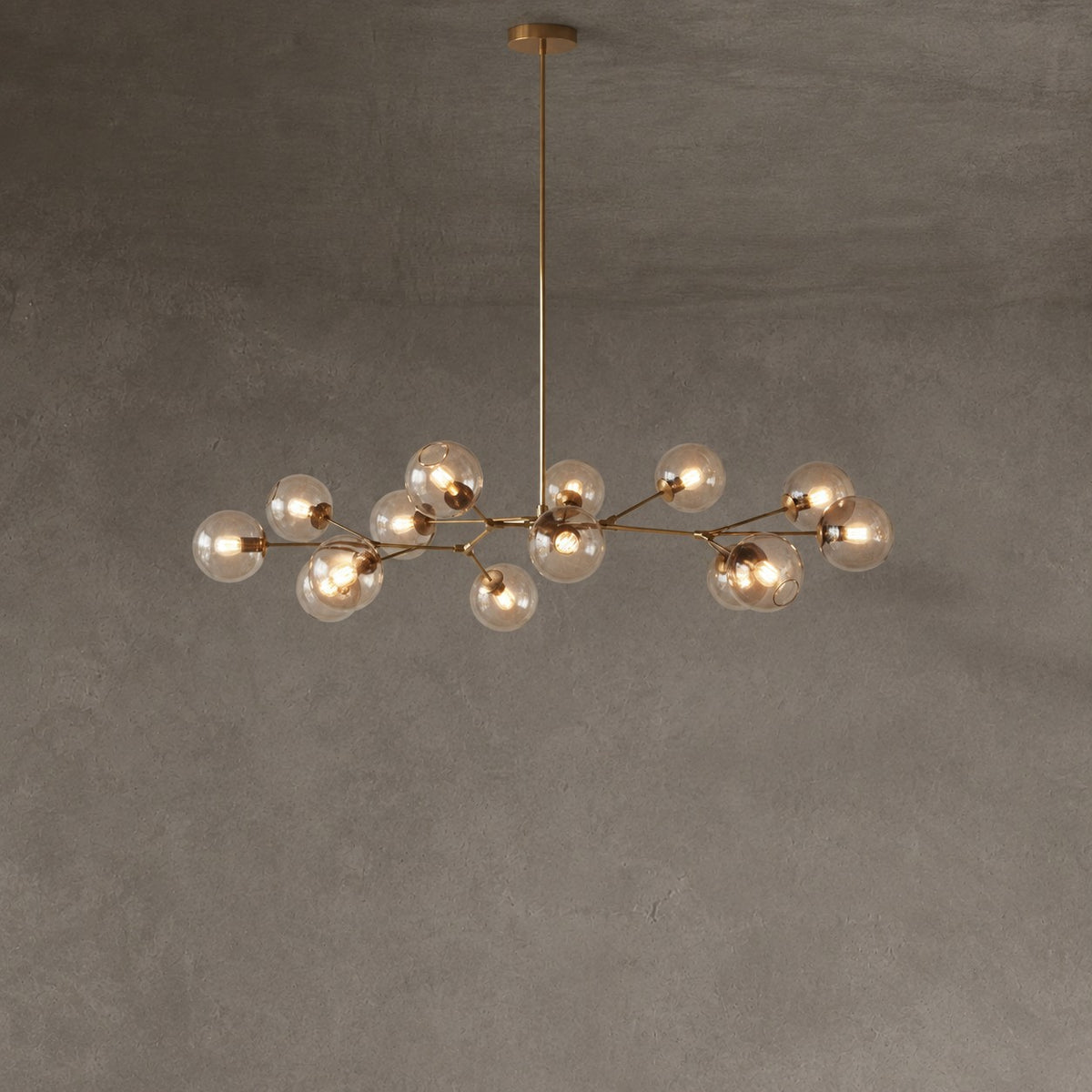 Modern Sputnik Smoky Gray/Amber Glass Branch Chandelier for Kitchen Island/Dining Room