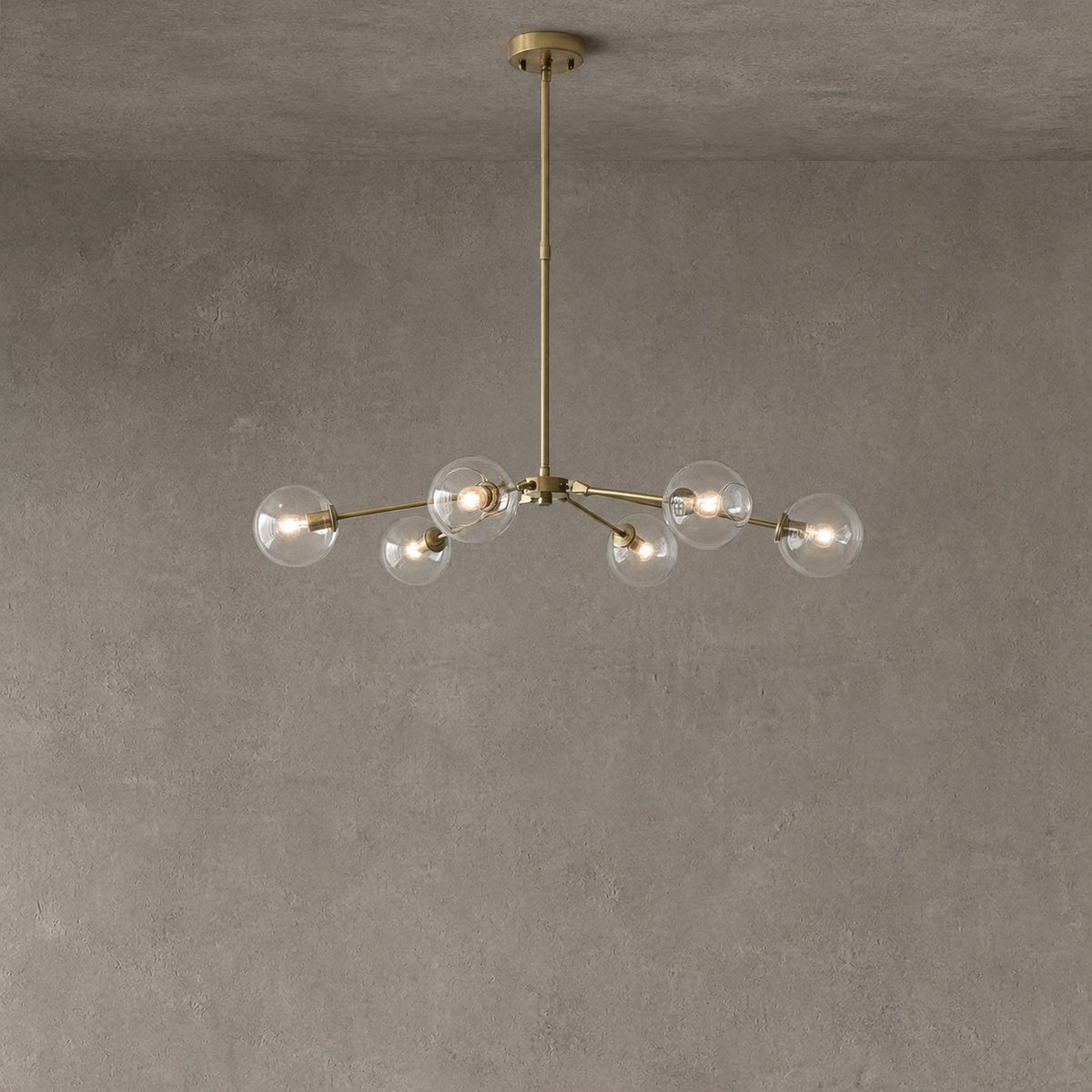 Modern Sputnik Smoky Gray/Amber Glass Branch Chandelier for Kitchen Island/Dining Room
