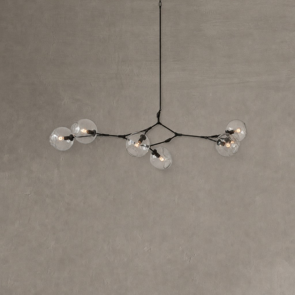 Modern Sputnik Smoky Gray/Amber Glass Branch Chandelier for Kitchen Island/Dining Room