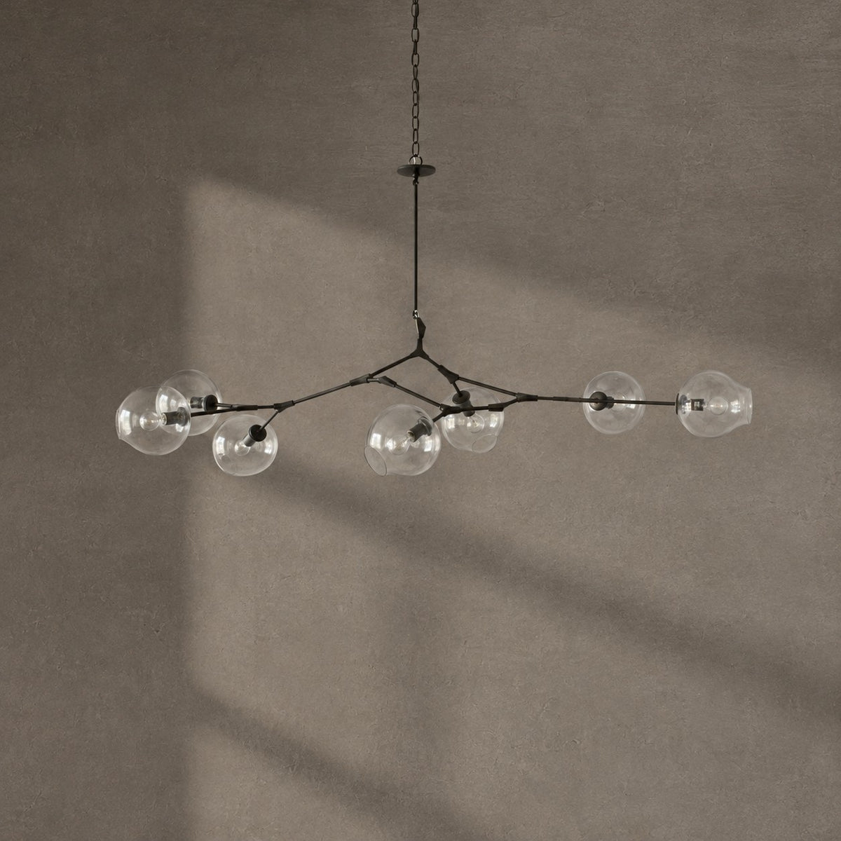 Modern Sputnik Smoky Gray/Amber Glass Branch Chandelier for Kitchen Island/Dining Room