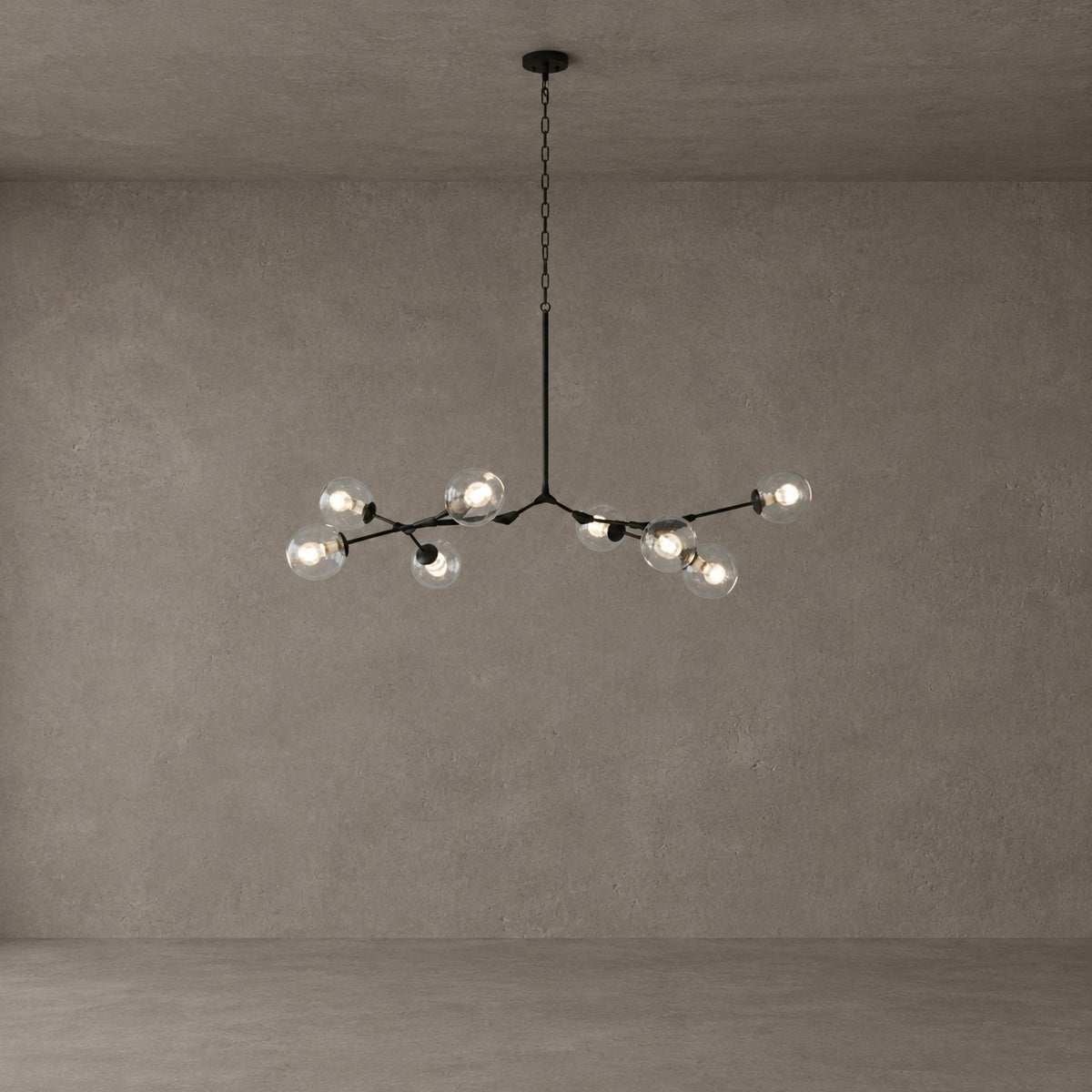 Modern Sputnik Smoky Gray/Amber Glass Branch Chandelier for Kitchen Island/Dining Room