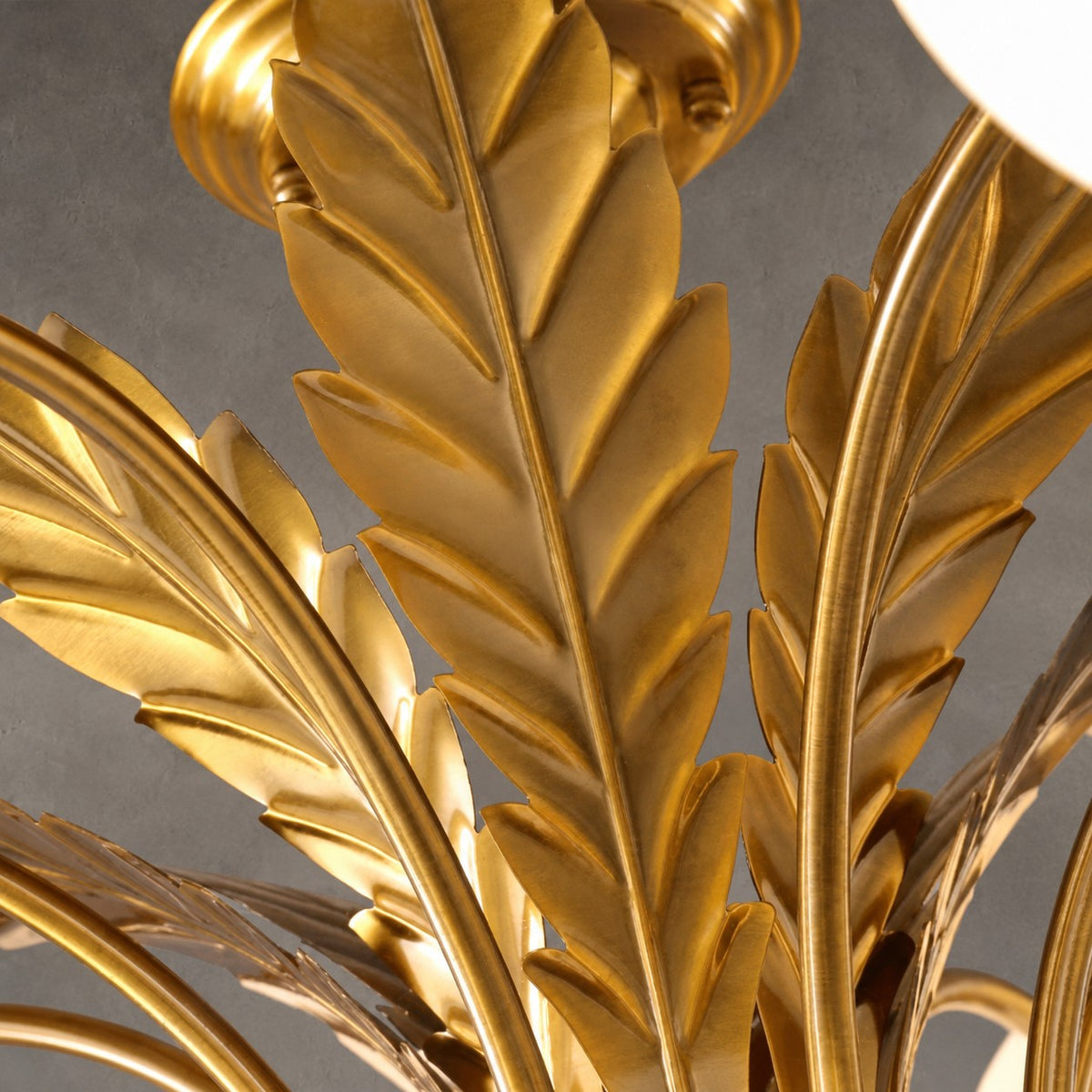 Modern Sputnik White Glass Sphere Golden Feather Chandelier for Living Room/Bedroom/Entryance
