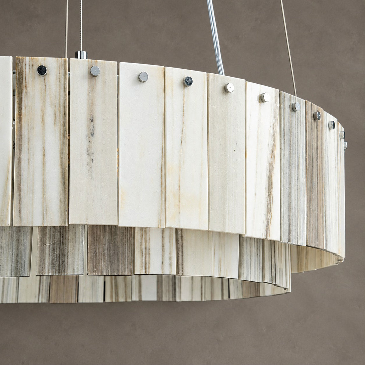Modern Two-Tier Luxury Stone Round Chandelier