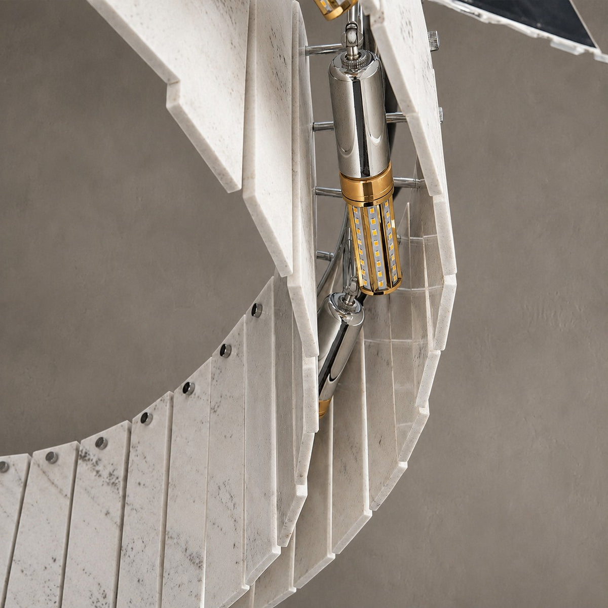 Modern Two-Tier Luxury Stone Round Chandelier
