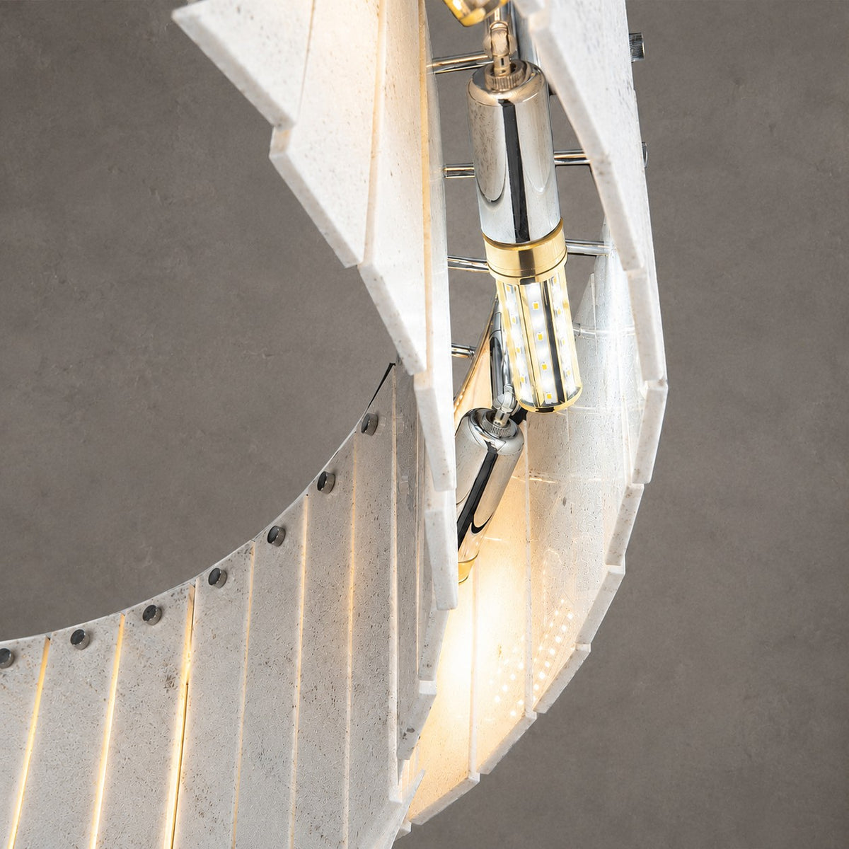 Modern Two-Tier Luxury Stone Round Chandelier