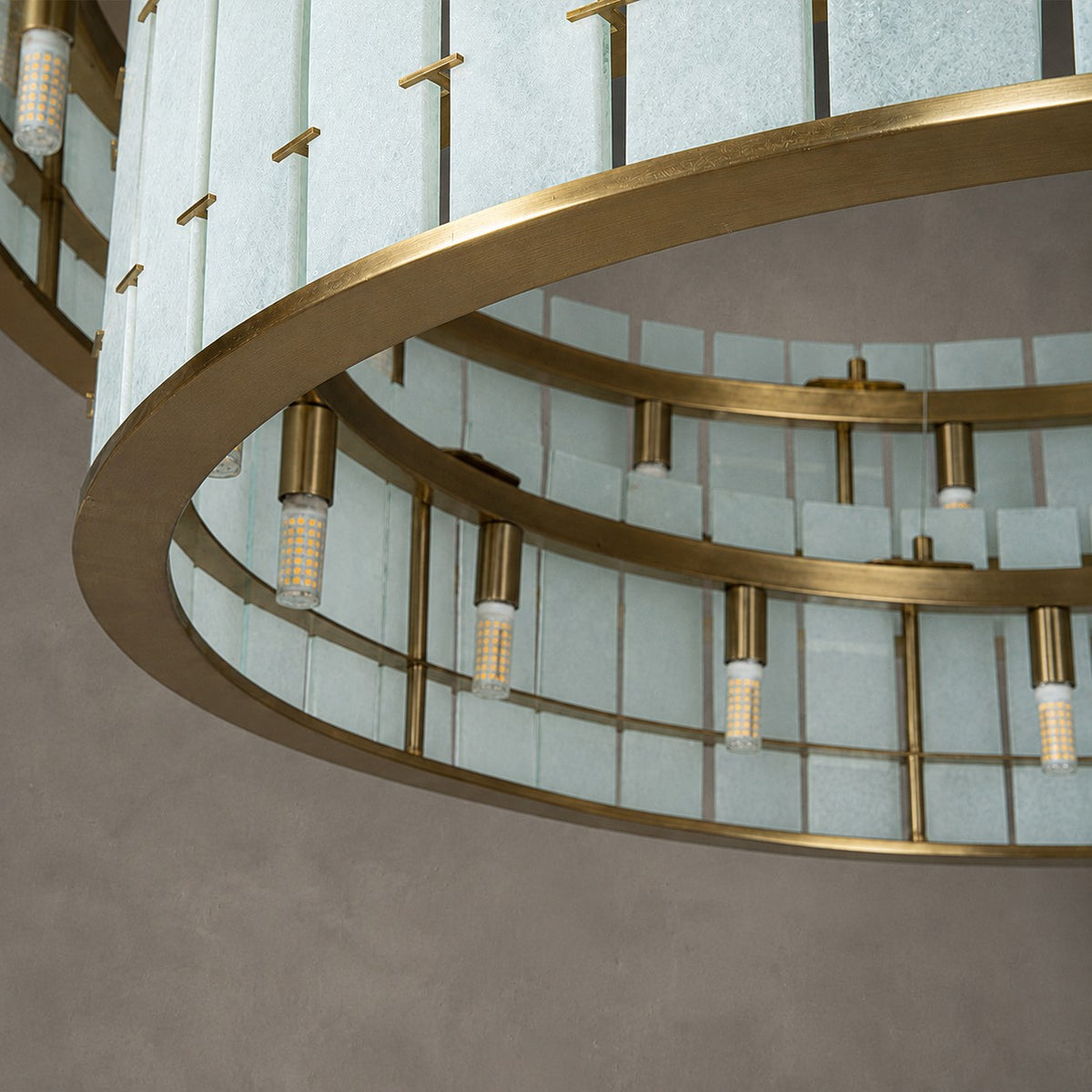 Modern Two-Tier Luxury Stone Round Chandelier