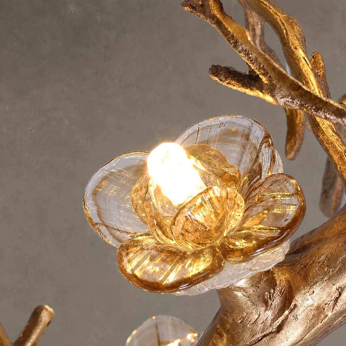 Mona Copper Branch Glass Flower Chandelier
