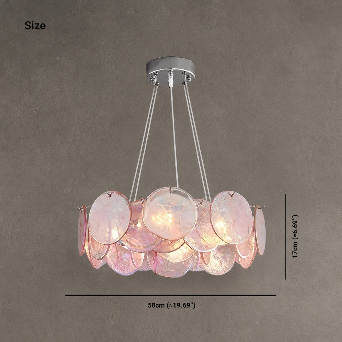 Murano Swirl Glass Disc Chandelier