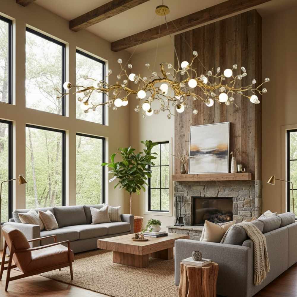 Orgi Statement Linear Branch Chandelier - Gold47.24"(120cm)Warm white 3000KMerlinlamps
