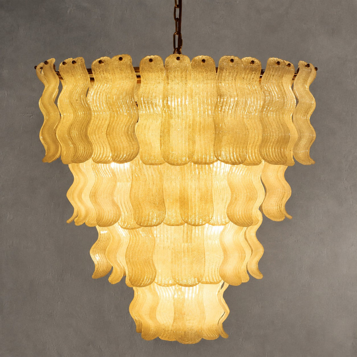 Pollensa Wavy Glass Panel Chandelier