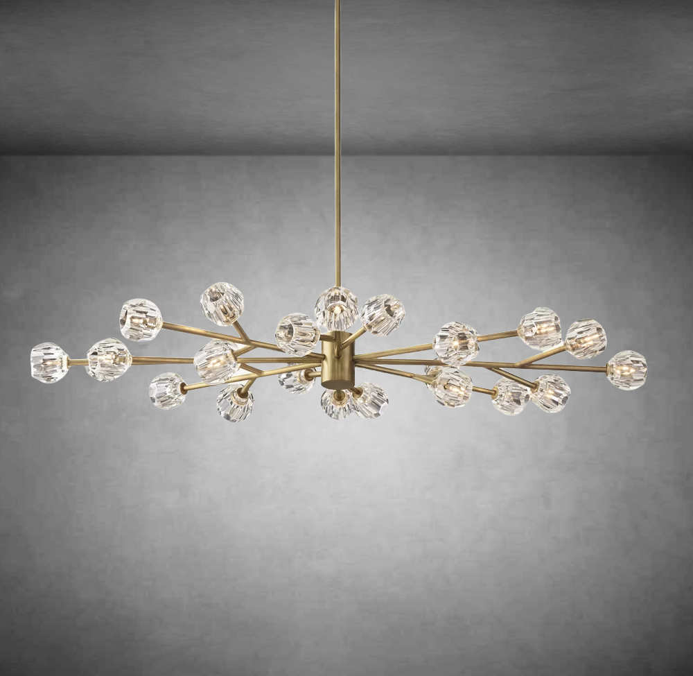Bolura De Cristal Glass Oval Chandelier