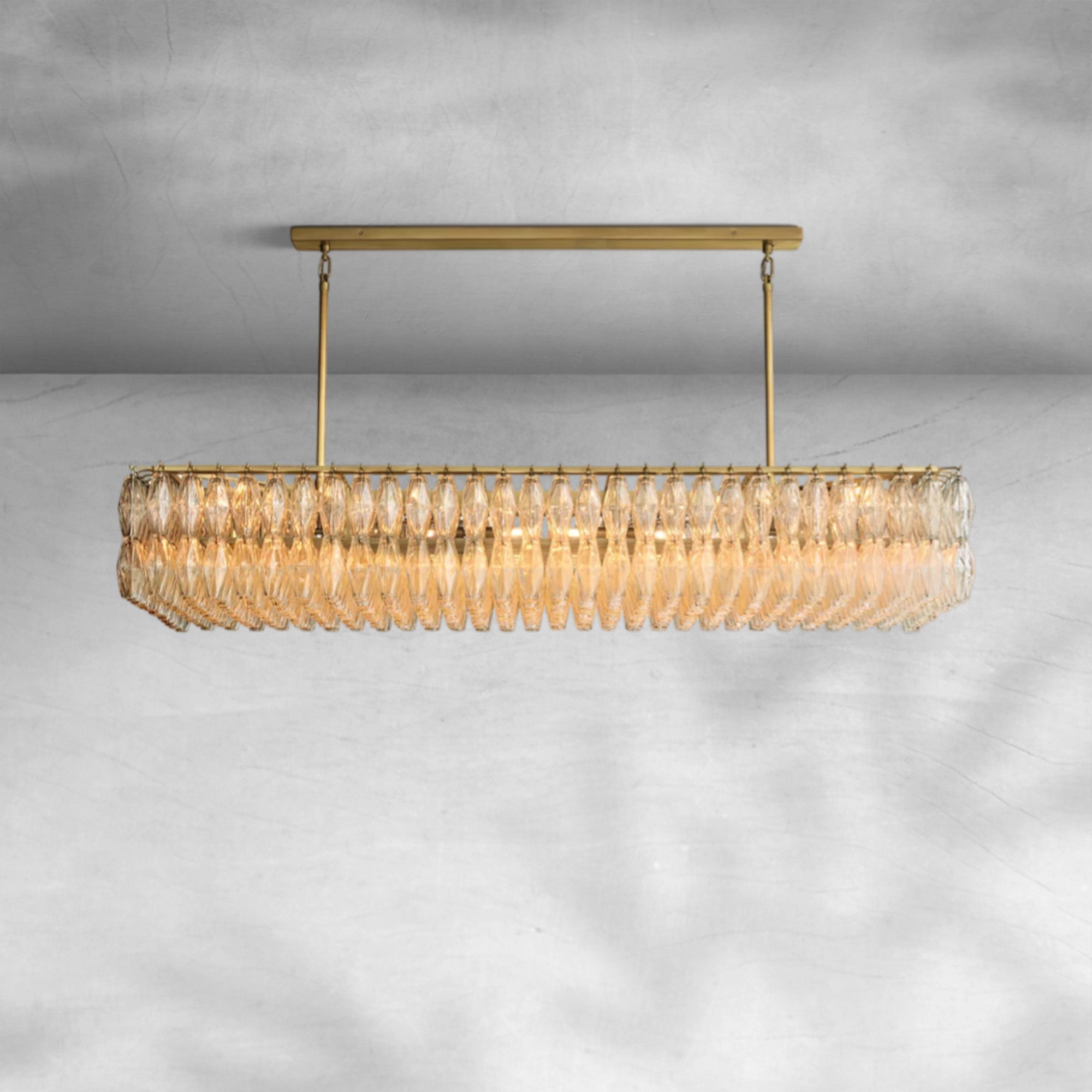Chiarita Glass Rectangular Chandelier 54" 74''
