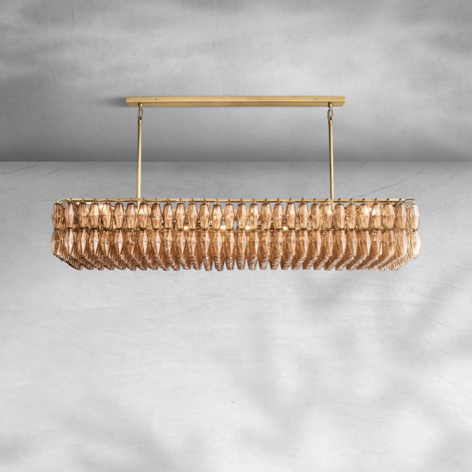 Chiarita Glass Rectangular Chandelier 54" 74''