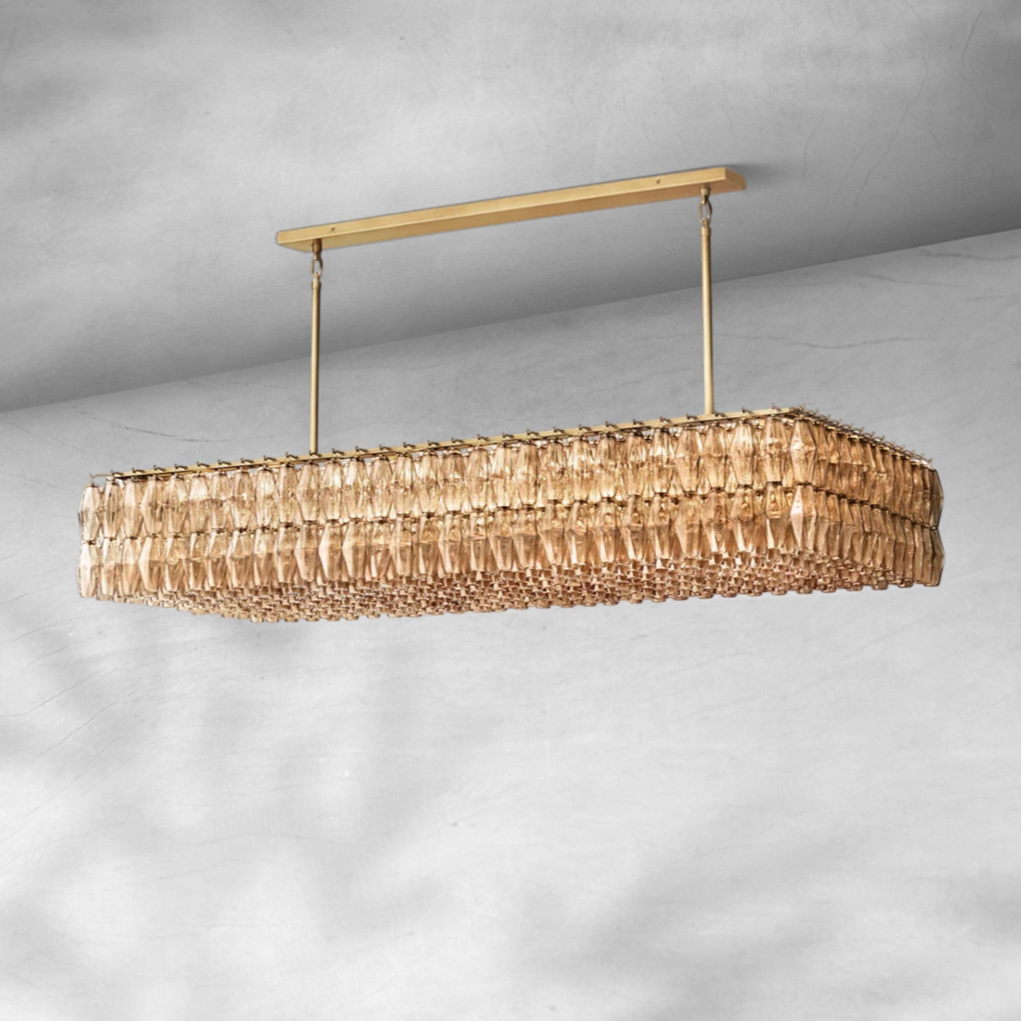 Chiarita Glass Rectangular Chandelier 54" 74''