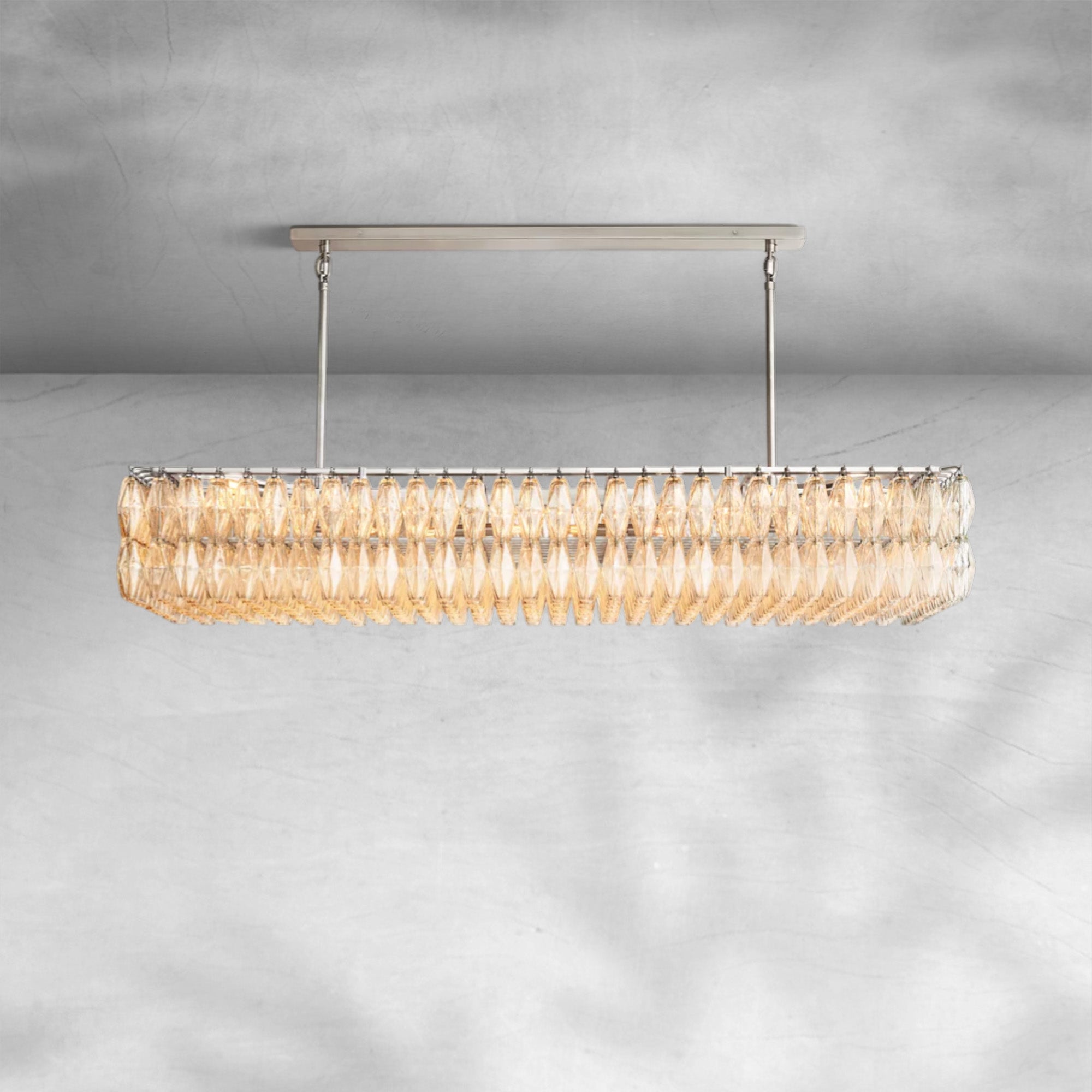 Chiarita Glass Rectangular Chandelier 54" 74''