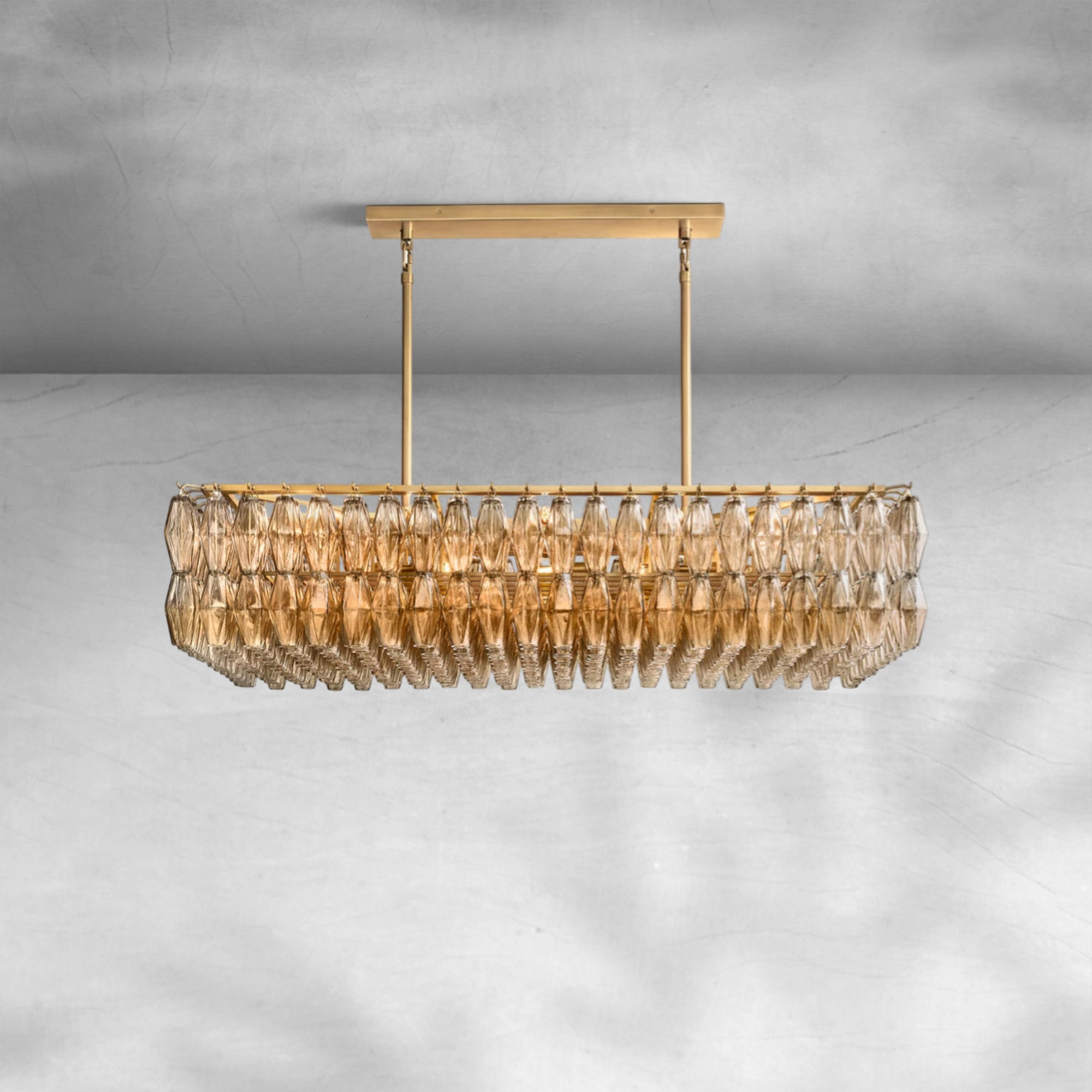 Chiarita Glass Rectangular Chandelier 54" 74''