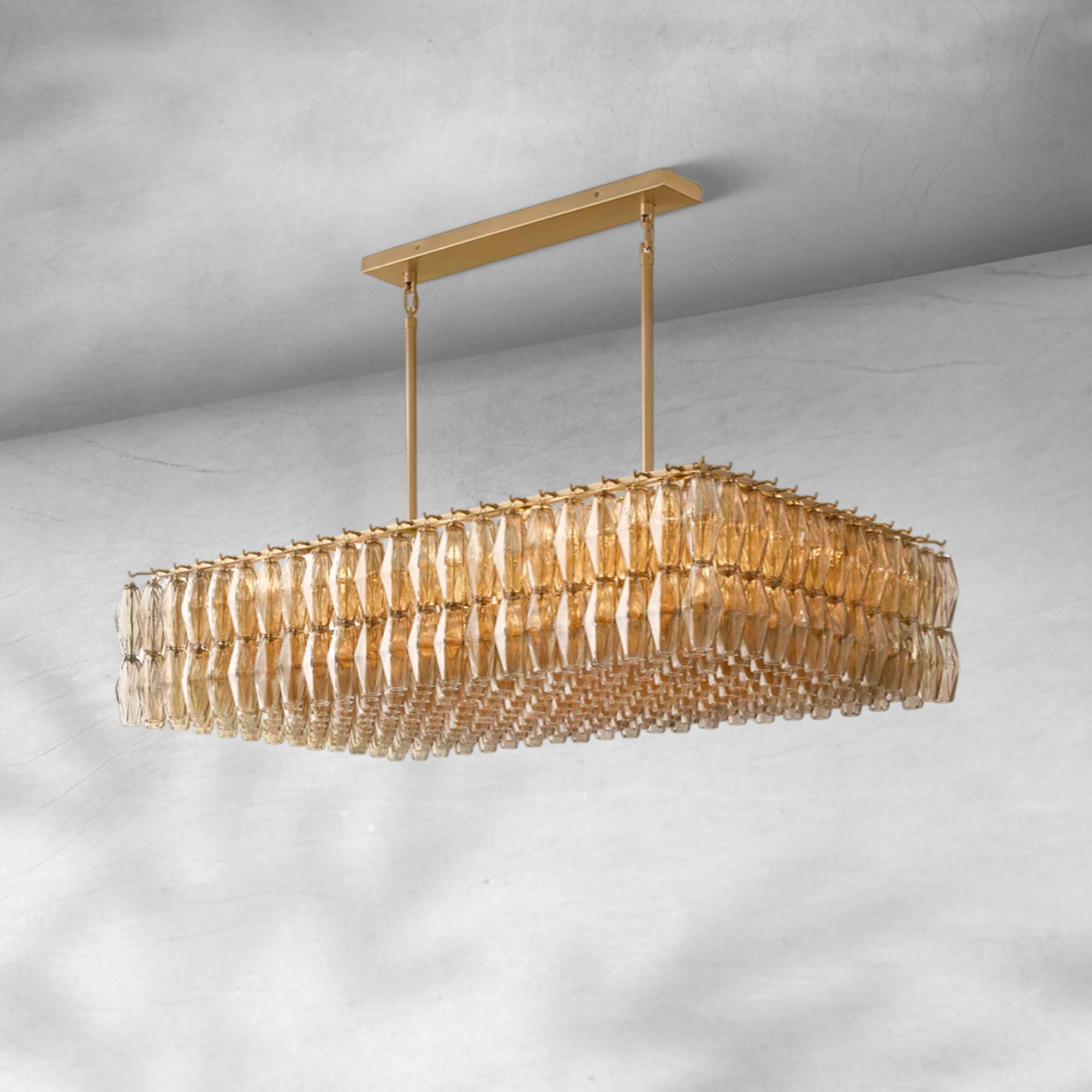 Chiarita Glass Rectangular Chandelier 54" 74''