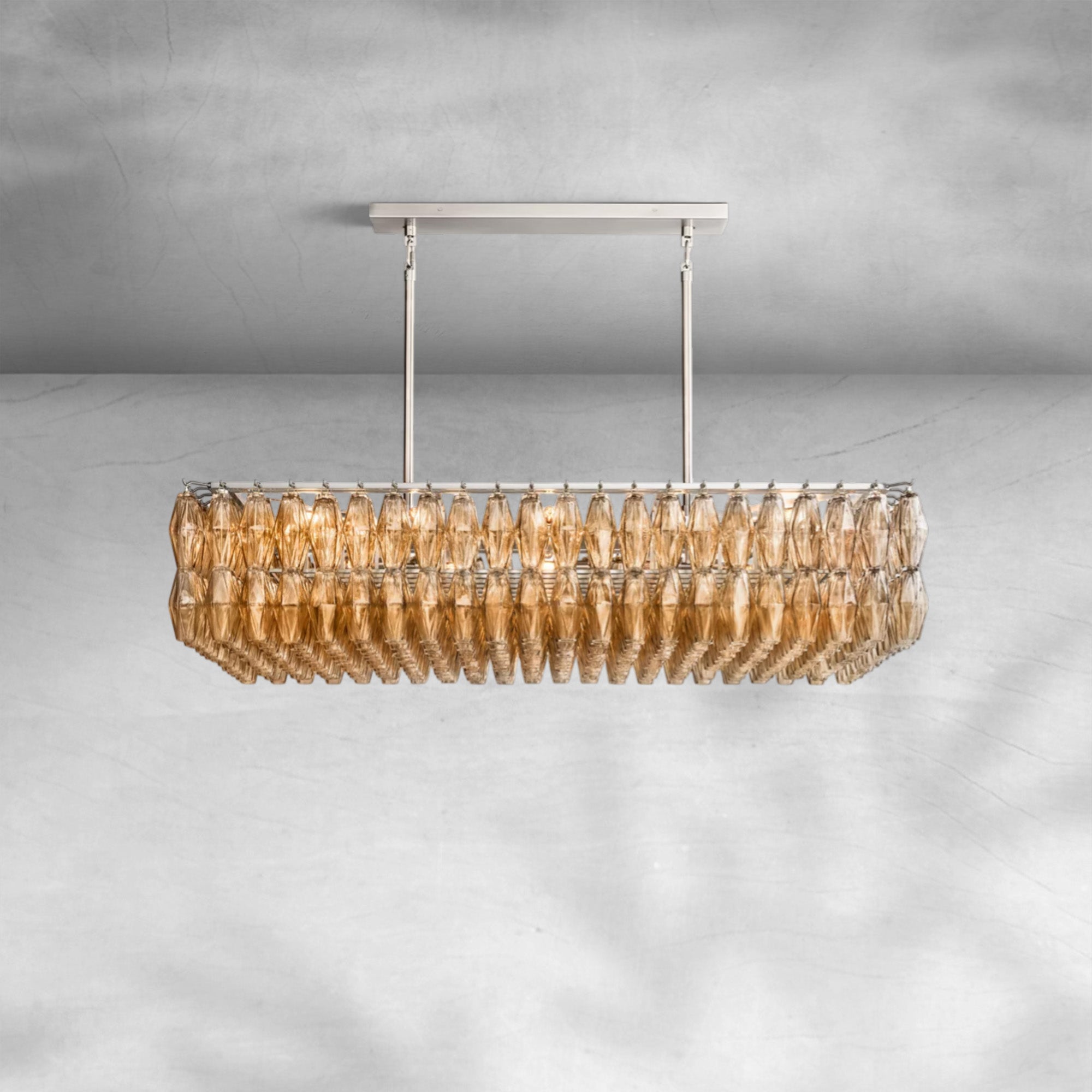 Chiarita Glass Rectangular Chandelier 54" 74''