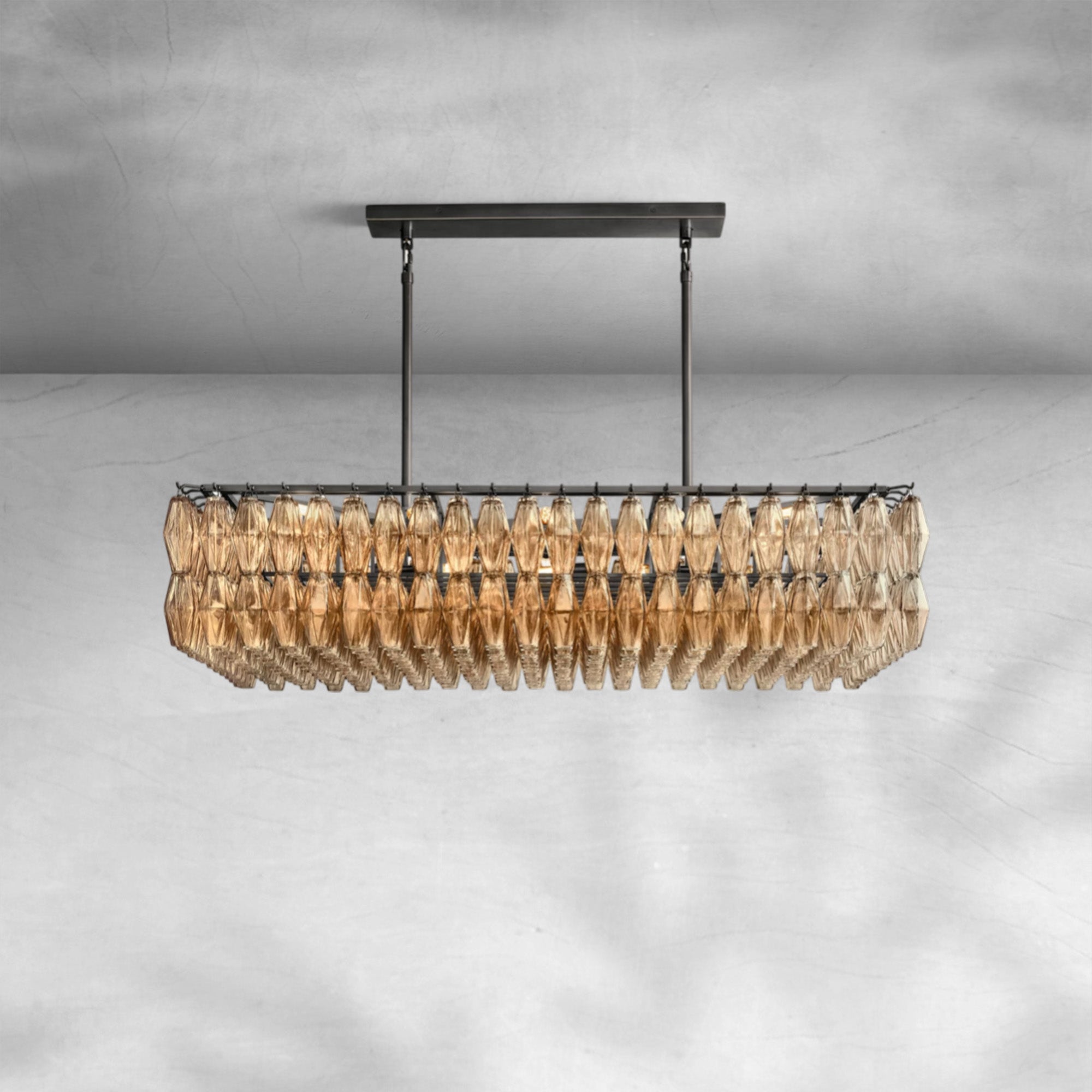 Chiarita Glass Rectangular Chandelier 54" 74''