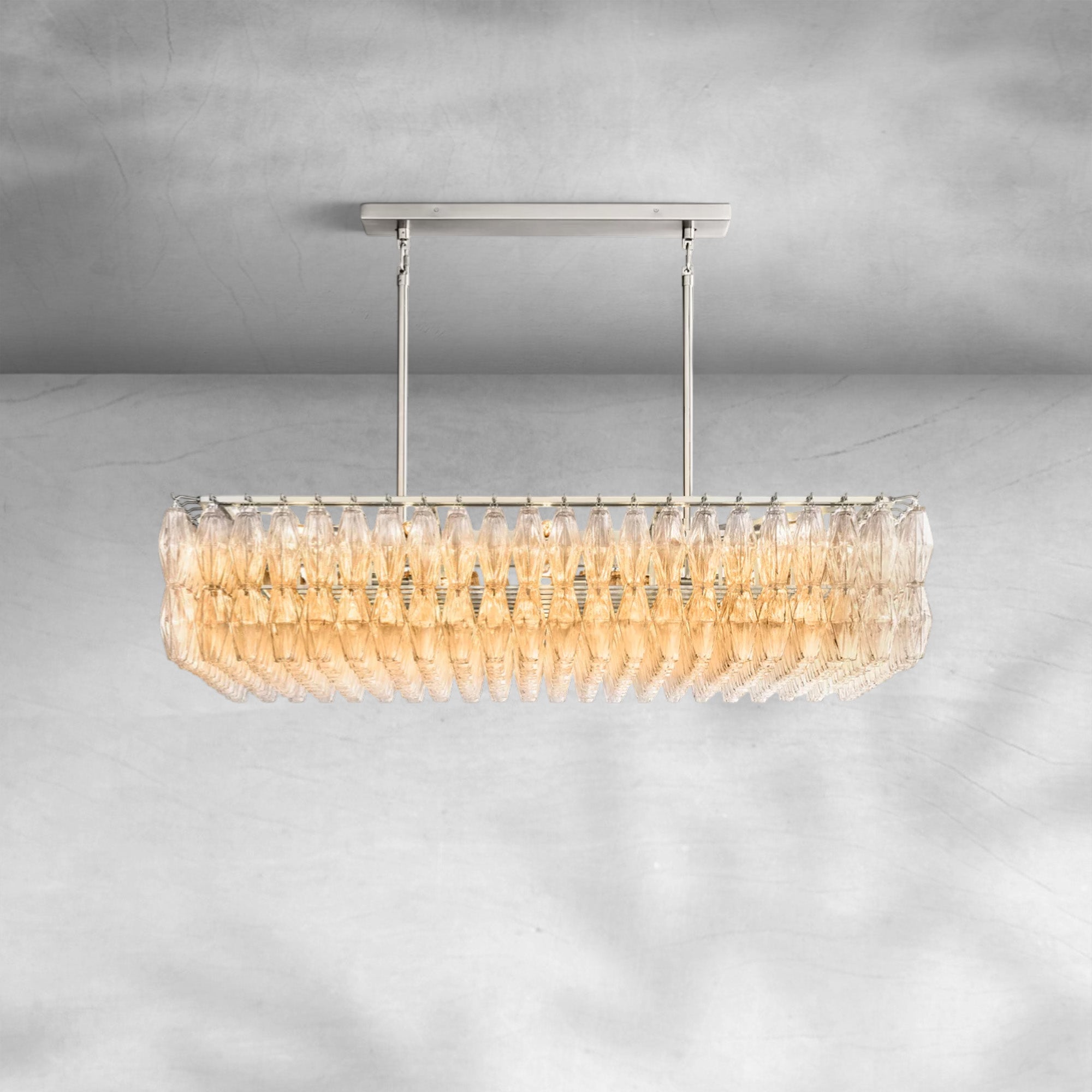 Chiarita Glass Rectangular Chandelier 54" 74''
