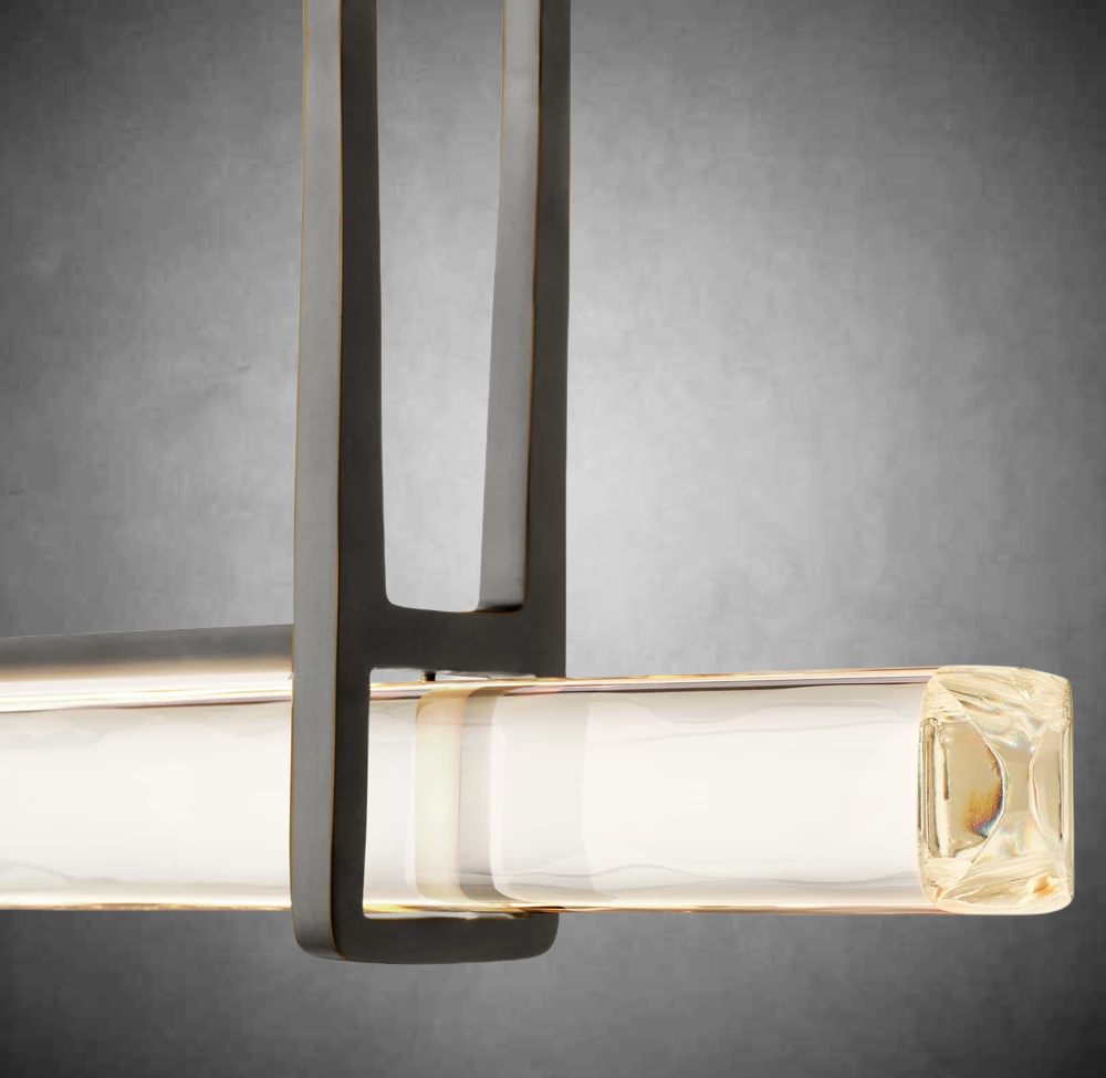 Aurivox Crystal Single Bar Linear Chandelier