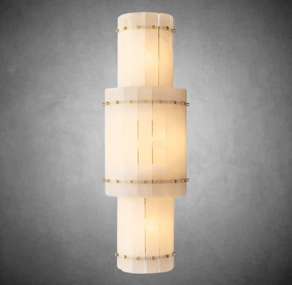 Marcus Alabaster Grand Round Sconce