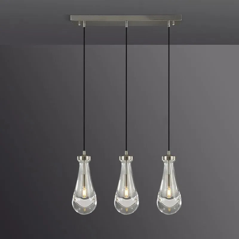 Elegant Rain Drops 3-Light Rectangular Chandelier with Custom Finishes