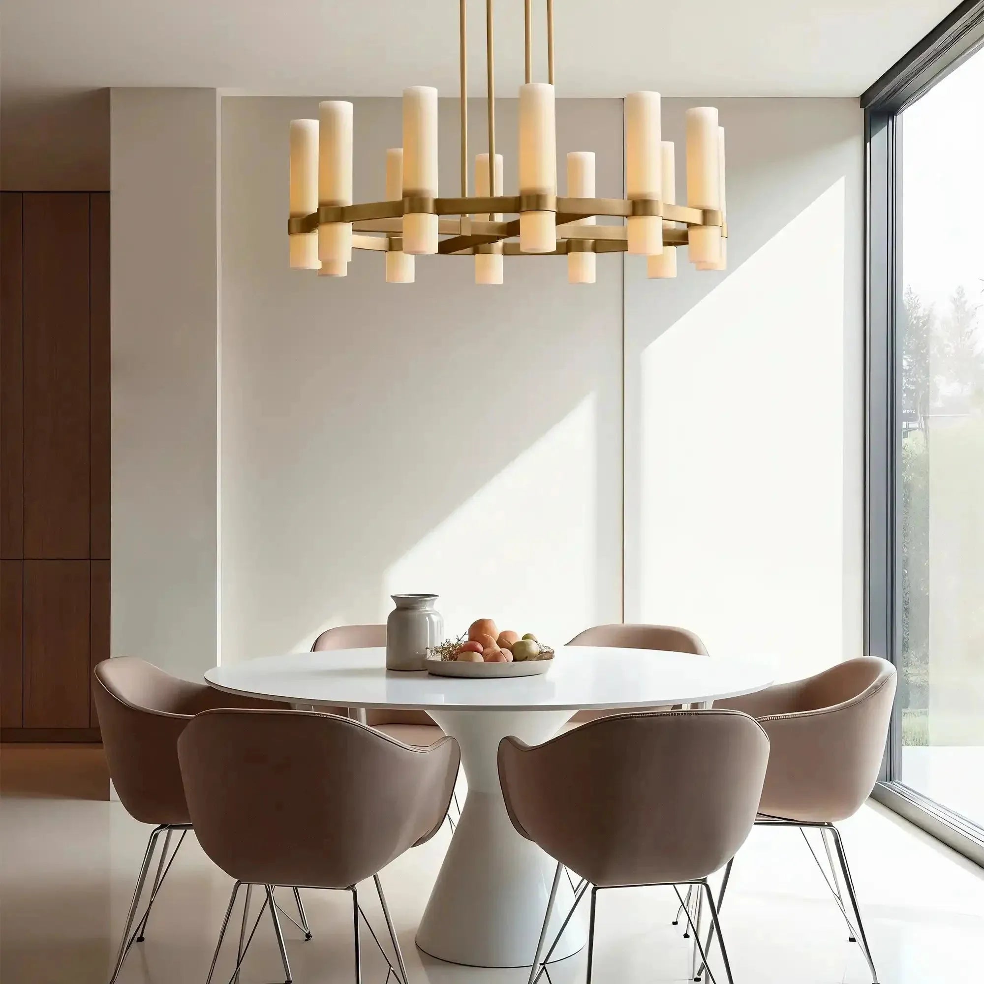 Ravon Round Milk Glass Chandelier