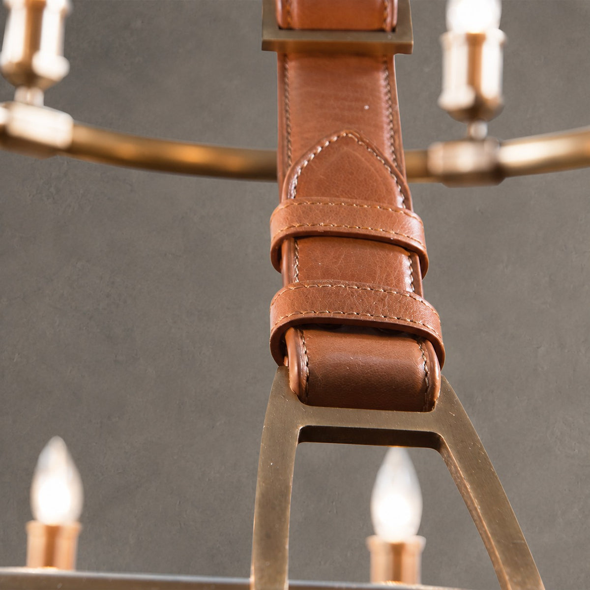 Redford Leather Round Chandelier