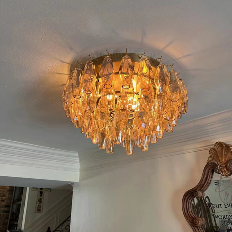 Renee Glass Round Flush Mount 17"