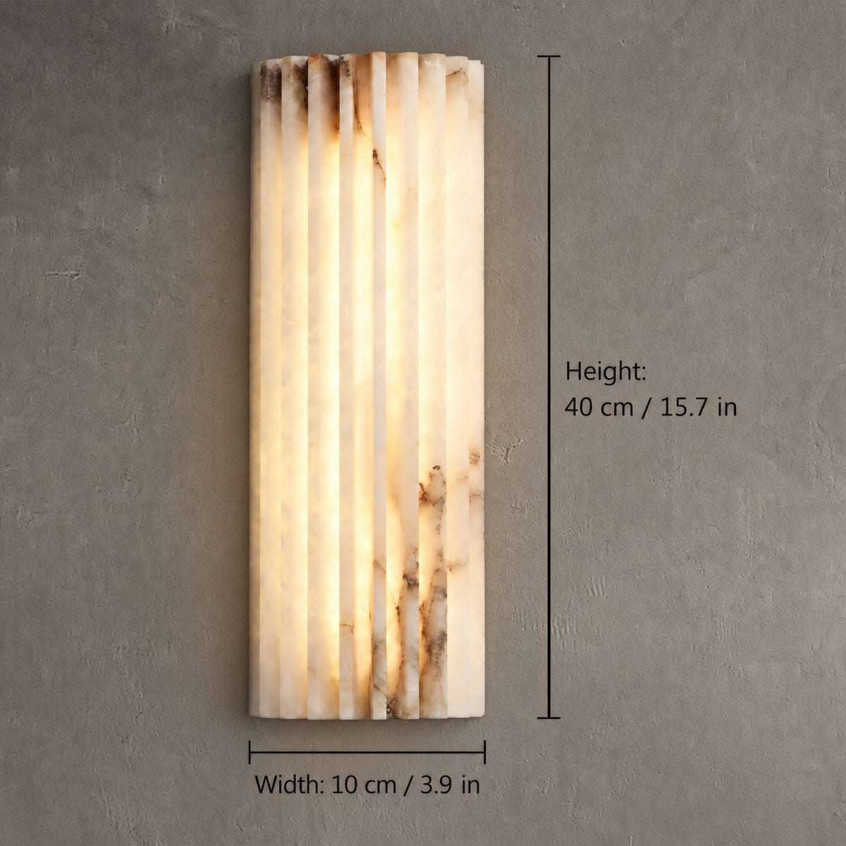 Ribelle Living Room Wall Sconce Fluted Alabaster Minimalist