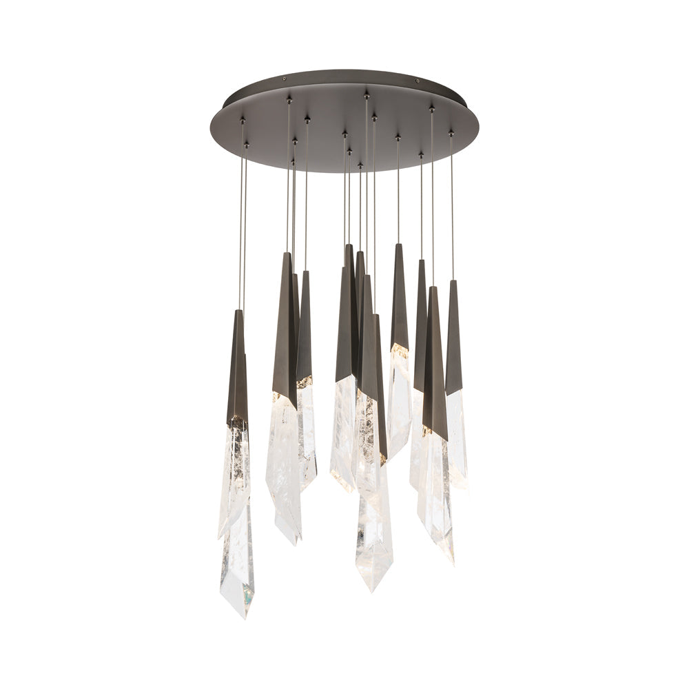 Solitude Round LED Multi Chandelier in Antique Nickel (15-Light).