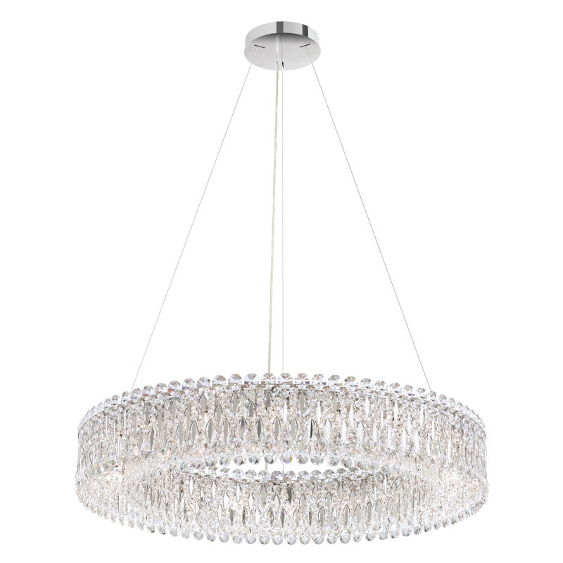 Serenna 18-Light Unique Statement Drum Chandelier with Clear Heritage Crystal