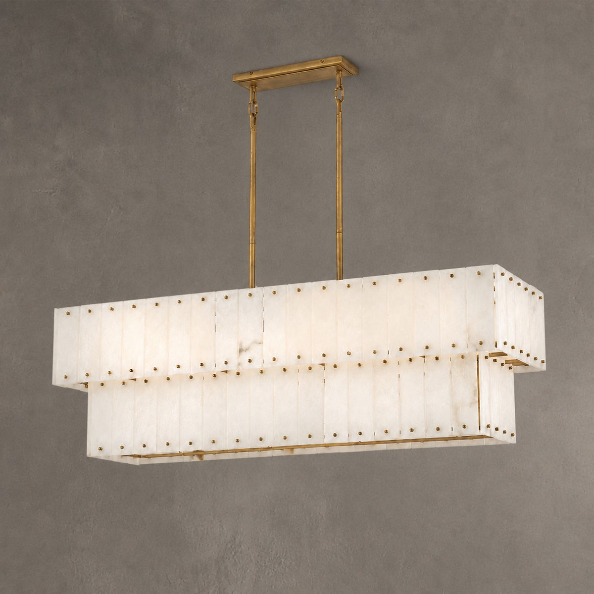 Simona Alabaster Linear 2-Tier Chandelier