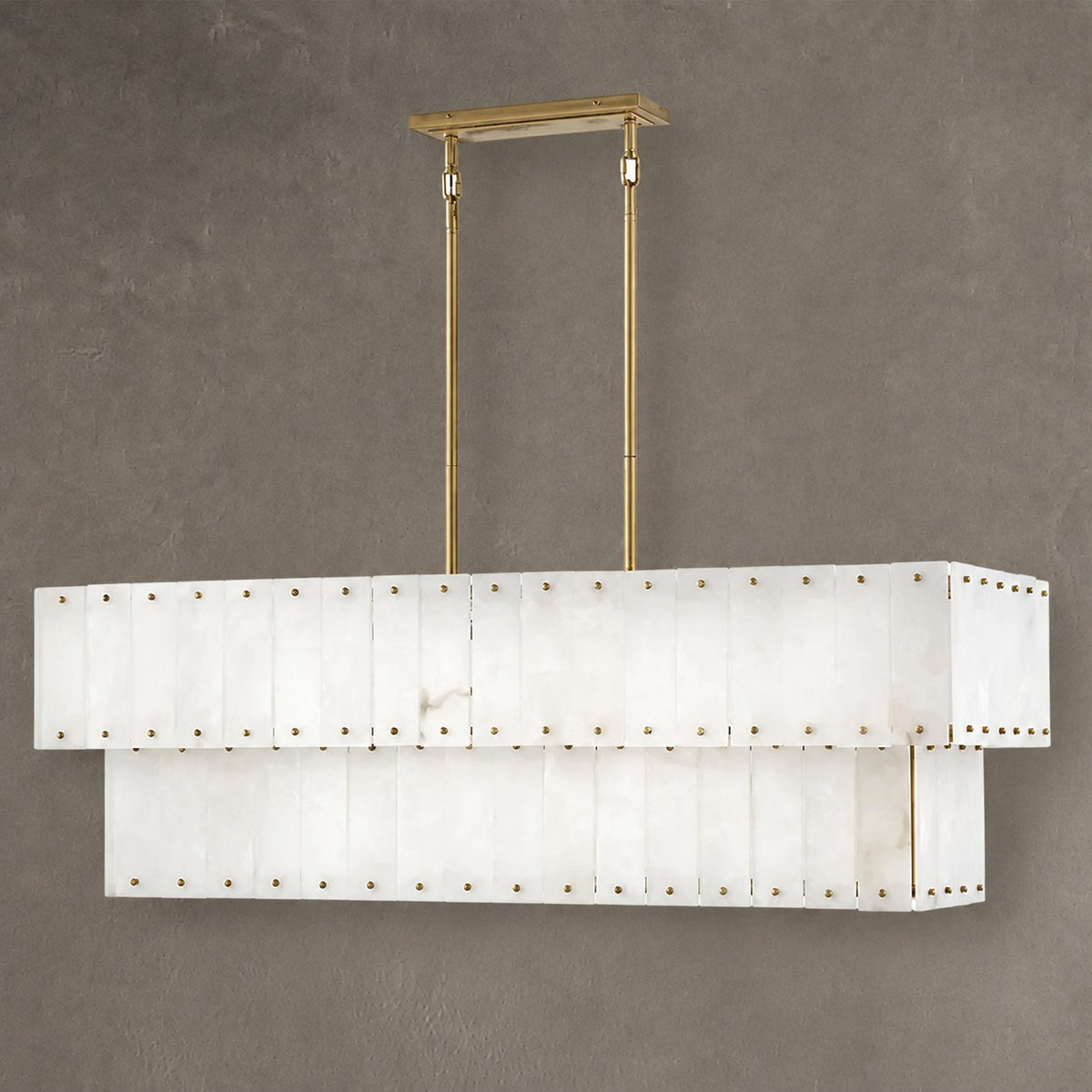 Simona Alabaster Linear 2-Tier Chandelier