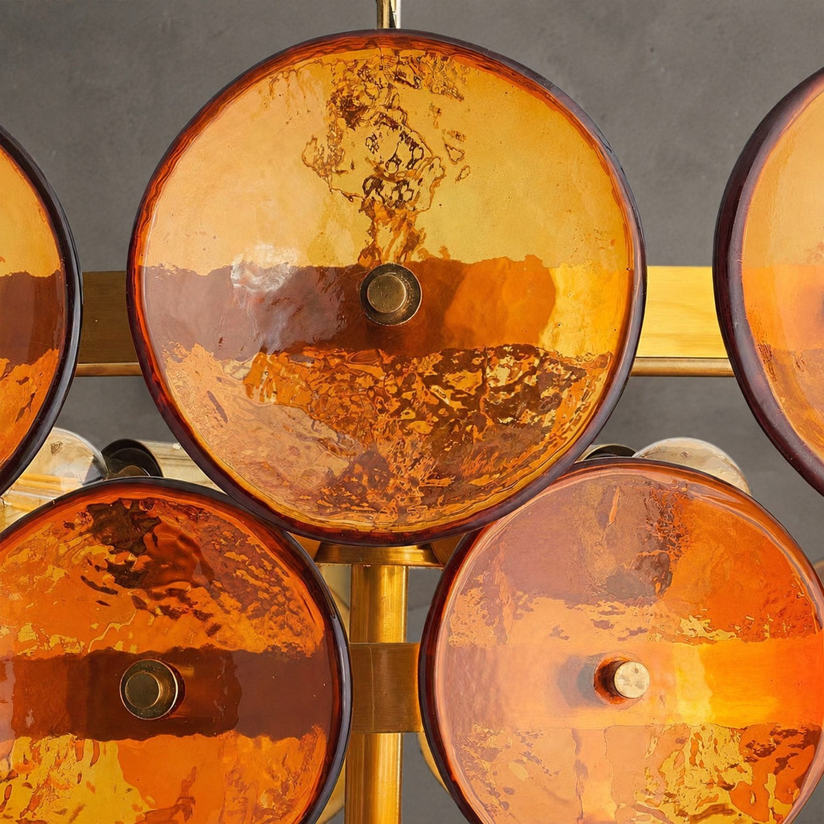 Solaris Amber Glass Disc Chandelier