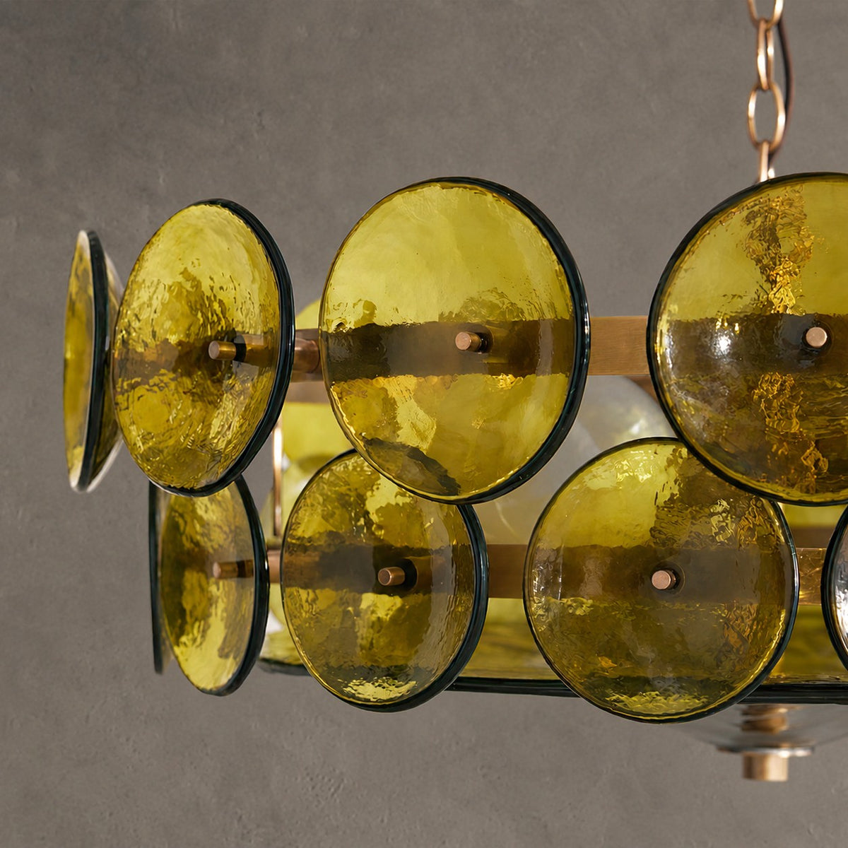 Solaris Amber Glass Disc Chandelier