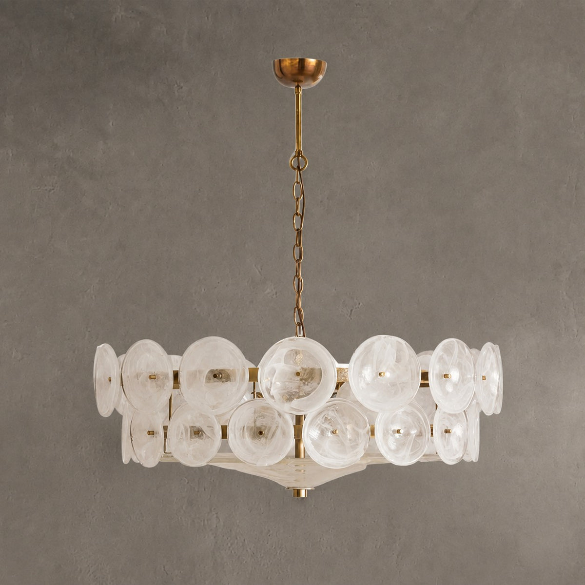 Solaris Amber Glass Disc Chandelier