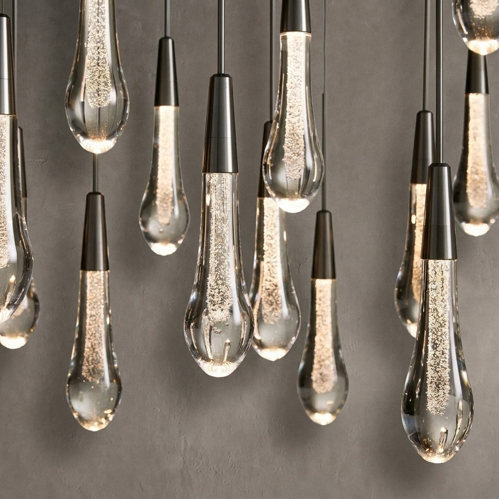 Soltaire Glass Linear Chandelier 36"