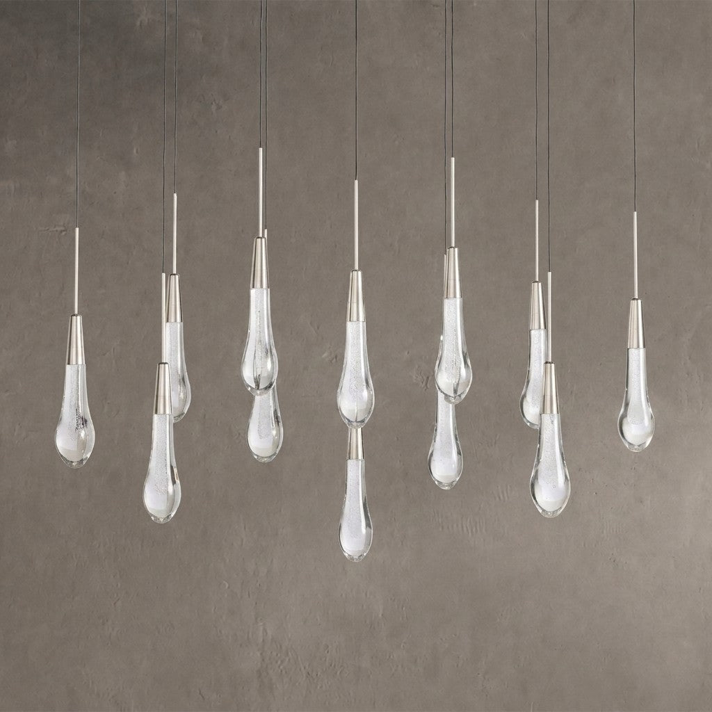 Soltaire Glass Linear Chandelier 36"