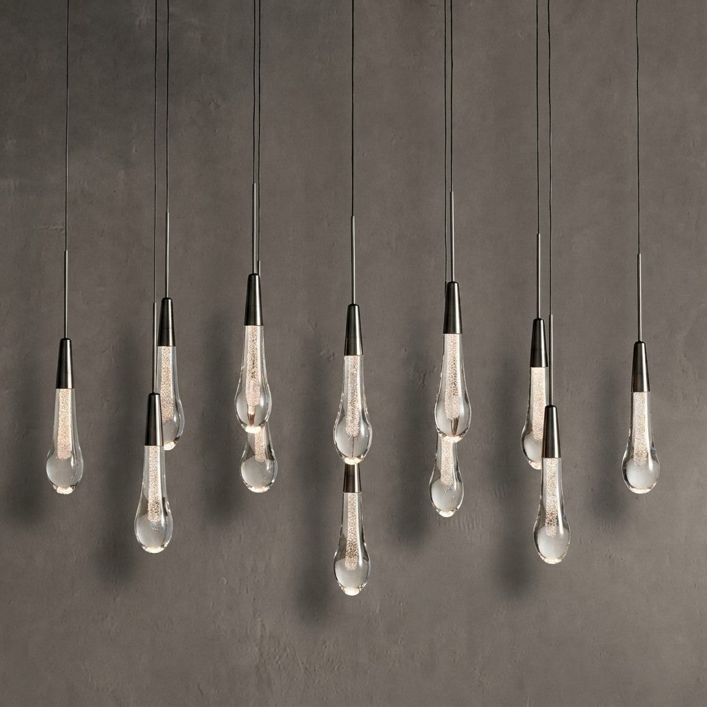 Soltaire Glass Linear Chandelier 36"