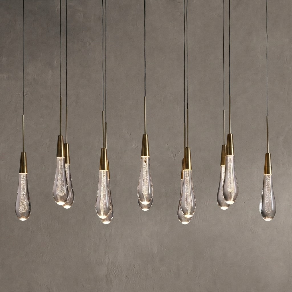 Soltaire Glass Linear Chandelier 36"