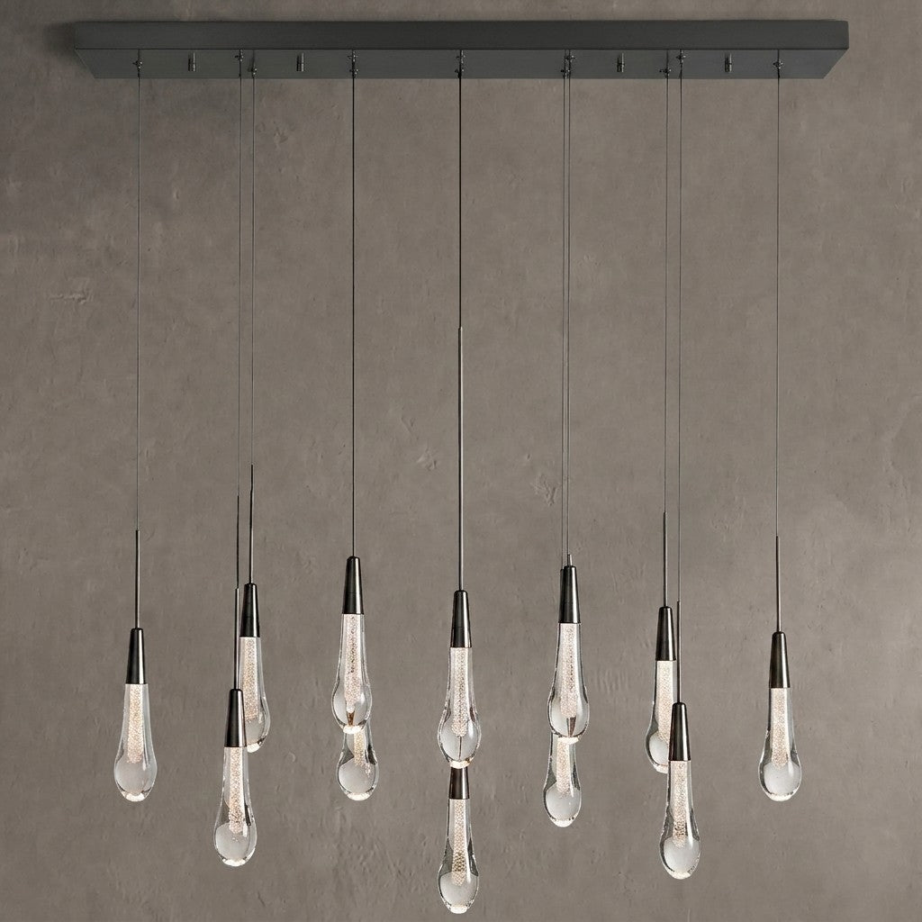 Soltaire Glass Linear Chandelier 36"