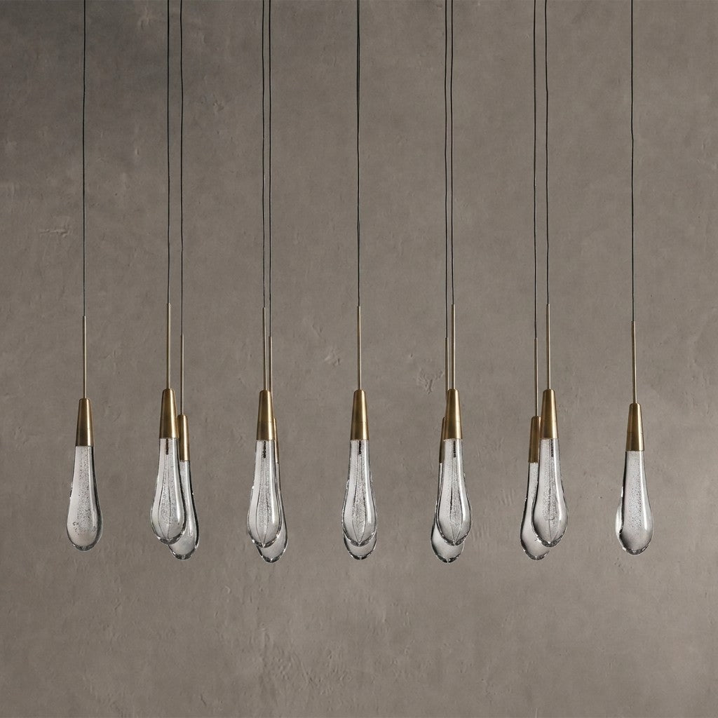 Soltaire Glass Linear Chandelier 36"