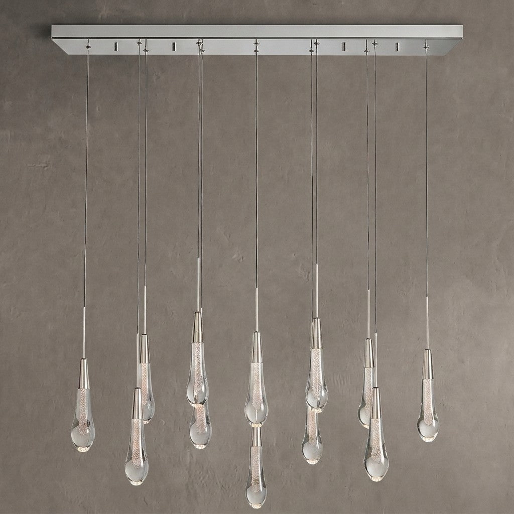 Soltaire Glass Linear Chandelier 36"