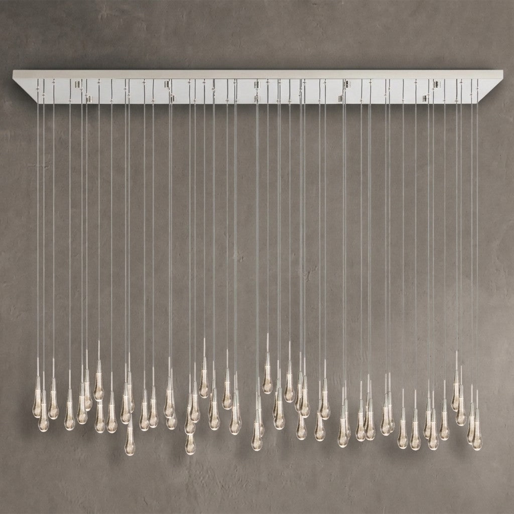 Soltaire Glass Linear Chandelier 87"